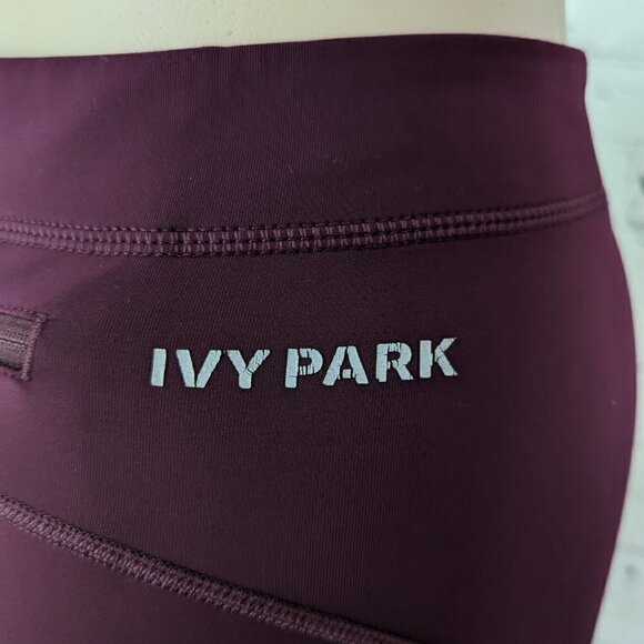 IVY PARK Burgundy Crop Pants Cropped Leggings S - Picture 3 of 5